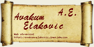 Avakum Elaković vizit kartica